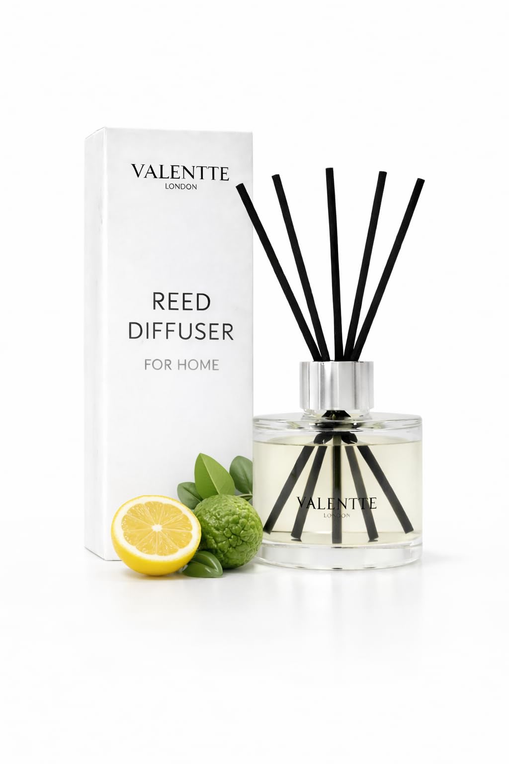 Valentte Bergamot & Lemon Reed Diffuser - Scent | Essential Oil Aroma For Home | 100 Ml