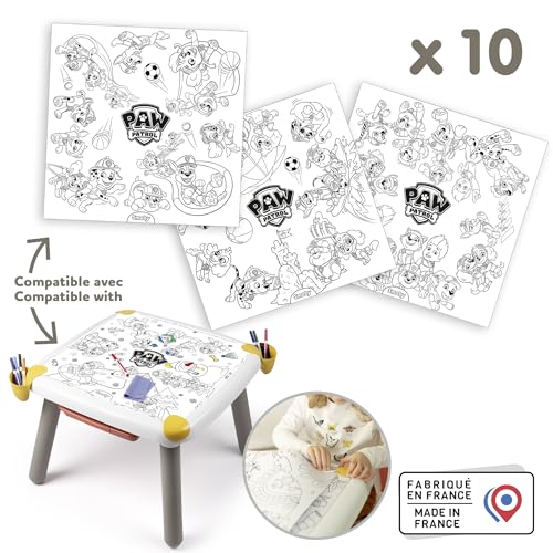 Smoby - Pat' Patrouille - Recharge Kid Coloriages - 10 Dessins pour la Kid Table Creative - Activité Artistique - Jeu Educatif - A Partir de 3 Ans - Fabrication Française
