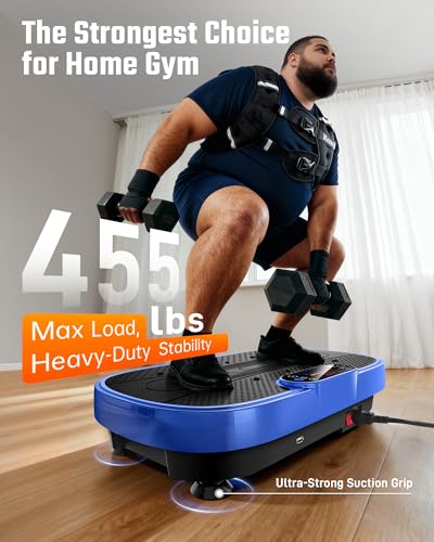 Image of Renoj Vibration Plate Exercise Machine, 3D Whole Body Vibration Platform for Lymphatic Drainage and Muscle Recovery, 455-lb Capacity Fitness Machine with Bluetooth Speaker and LED Display for Home Gym
