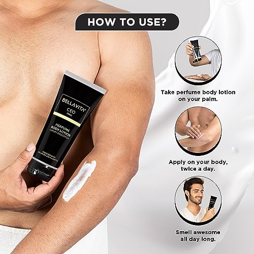 Image of Bella Vita Luxury Intense CEO Man Body Perfume Lotion for Nourishing, Hydrating, Soft, Supple & Healthy Skin with Argan Oil & Shea Butter 200 Ml