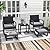JOIVI 5 Pieces Patio Bistro Set, PE Wicker Outdoor Patio Furniture Set, Modern Rattan Patio Chairs with Table & Ottomans, Patio Conversation Sets for Balcony, Front Porch, Poolside, Gray Cushion