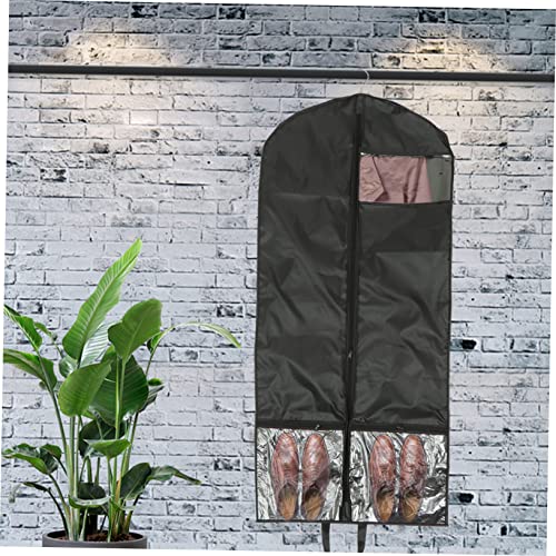 Garneck Black Polyester Clothes Cover Pockets Folding Garment Bag Side Panels for Suits and Dresses Practical Storage Solution for Organizing Clothing4