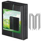 FEED GARDEN 4FT x 50FT Heavy Duty Weed Barrier Fabric, Landscape Fabric Ground Cover for Garden Beds, Raised Beds, Mulch & Gravel Paths, Woven Geotextile Weed Blocker with 15 Garden Staples