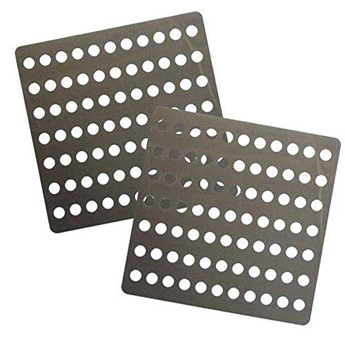 Image of STAINLESS STEEL SWIRL DRAIN GUARD COVER RUSTPROOF SQUARE PLATE GRATE 6” 15cm