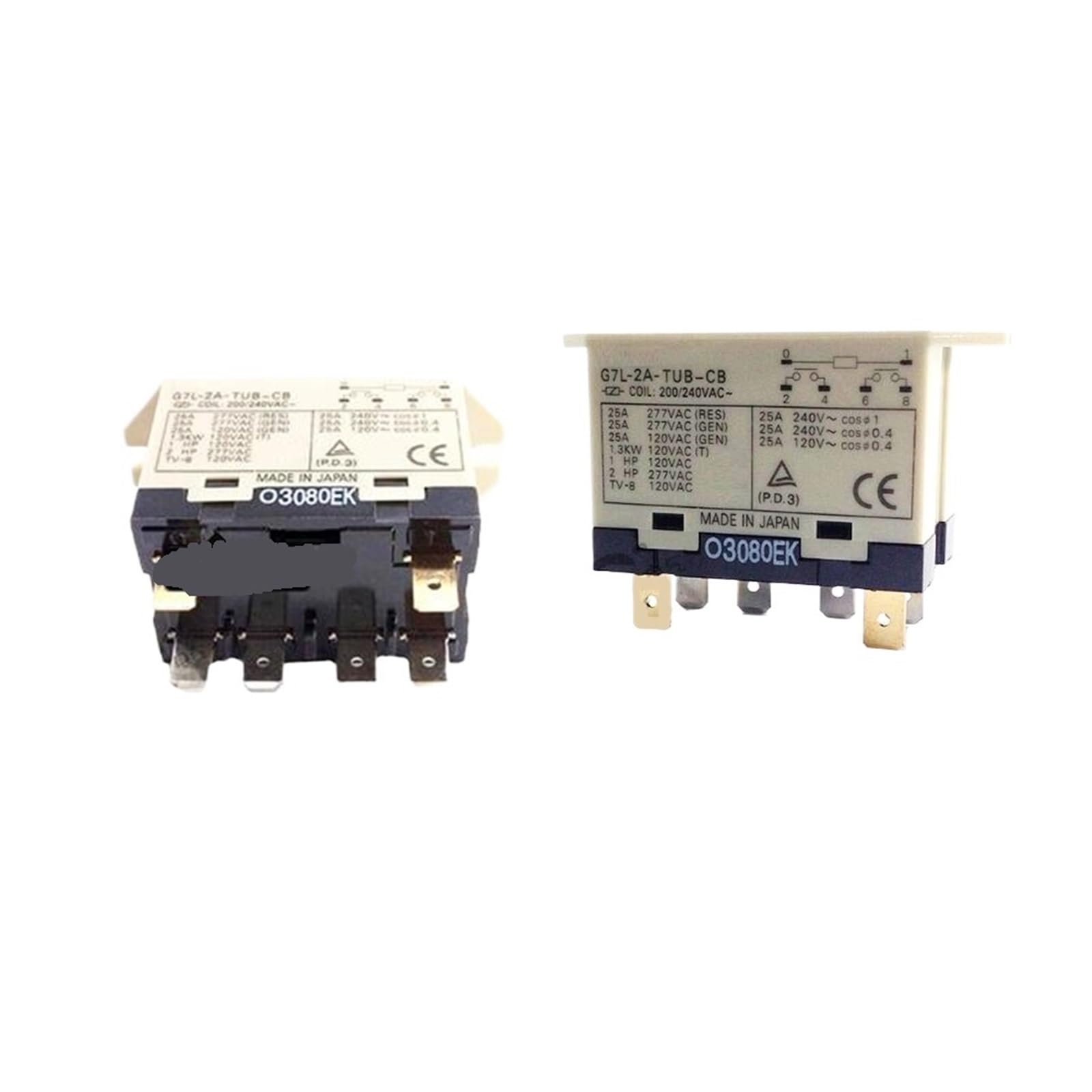 NWPNLXEA 1PCS High-Power Relay G7L-2A-TUB-CB 24VDC G7L-2A-TUB 200/240VAC 100-120VAC G7L 2A TUB 25A Air Conditioning Relay(100-120VA)