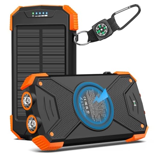 BLAVOR Solar Power Bank 10,000mAh, Portable Wireless Charger, 20W Fast Charging External Battery Pack with USB C for Cell Phones, Solar Panel Charging with Dual Flashlight for Camping
