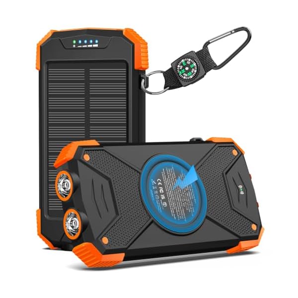 BLAVOR Solar Power Bank 10,000mAh Portable Wireless Charger for Cell Phones