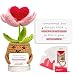 Gossby Handmade Positive Heart Flower Crochet with 'Sometimes You Forget You're Awesome Reminder' Card - Encouragement Gifts for Friend - Cute Inspirational Birthday Gift for BFF Sister Coworker Women