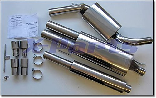 Sistema de escape EVOG3AE276 de acero inoxidable con ABE, 2 x 76 mm, redondo