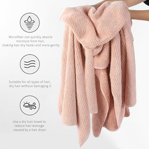 Image of Microfiber Hair Towel Quick Dry Hair Towel Hair Drying Towels Suitable for All Kinds of Hair Ultra Absorbent Long and Thick Hair 24X48inch Grey (1pcs)