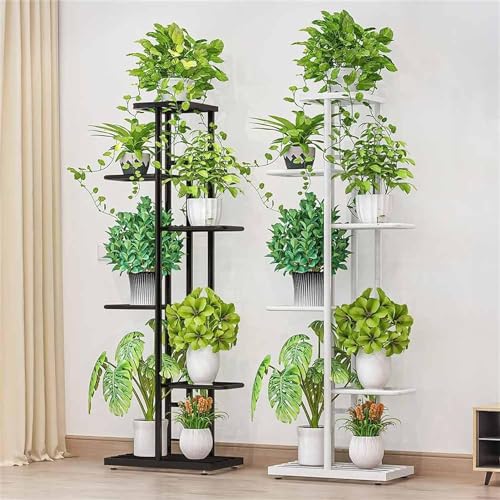 Image of 7 Tier Metal Plant Stand for Living Room | Indoor & Outdoor Plant Holder | Heavy Duty Flower Pot Rack | Modern Vertical Plant Shelf for Balcony, Home Decor, Garden | Gold