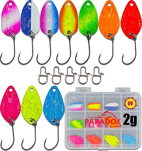 Blinkers Pesanti 24g Set Da Pesca Kinetic Per Luccio - 5 Esche A Freccia Corno Da 24g, Con Scatola Portaschede, Ideali Per Predatori Esche Pesca Luccio Kinetic