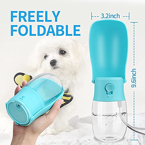 Pet Dog Water Bottle, 10 Oz Foldable Dog Water Dispenser with Drinking Feeder Portable Leak-Proof Drink Cup, for Pets Dogs Cats Outdoor, Walking, Hiking, Travel (280ml/10oz, Blue) - Image 3
