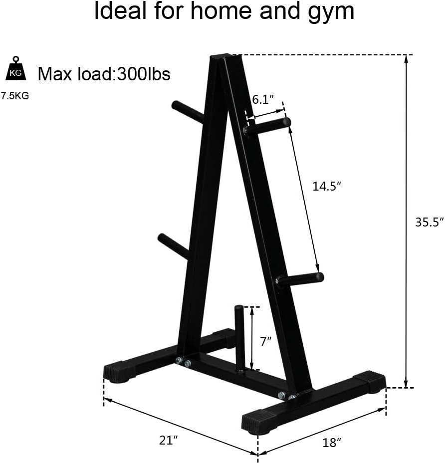 PEXMOR 1 Inch Weight Plate Rack A Frame Weight Plate Tree, Olympic Plate Storage Rack Stand : Sports & Outdoors