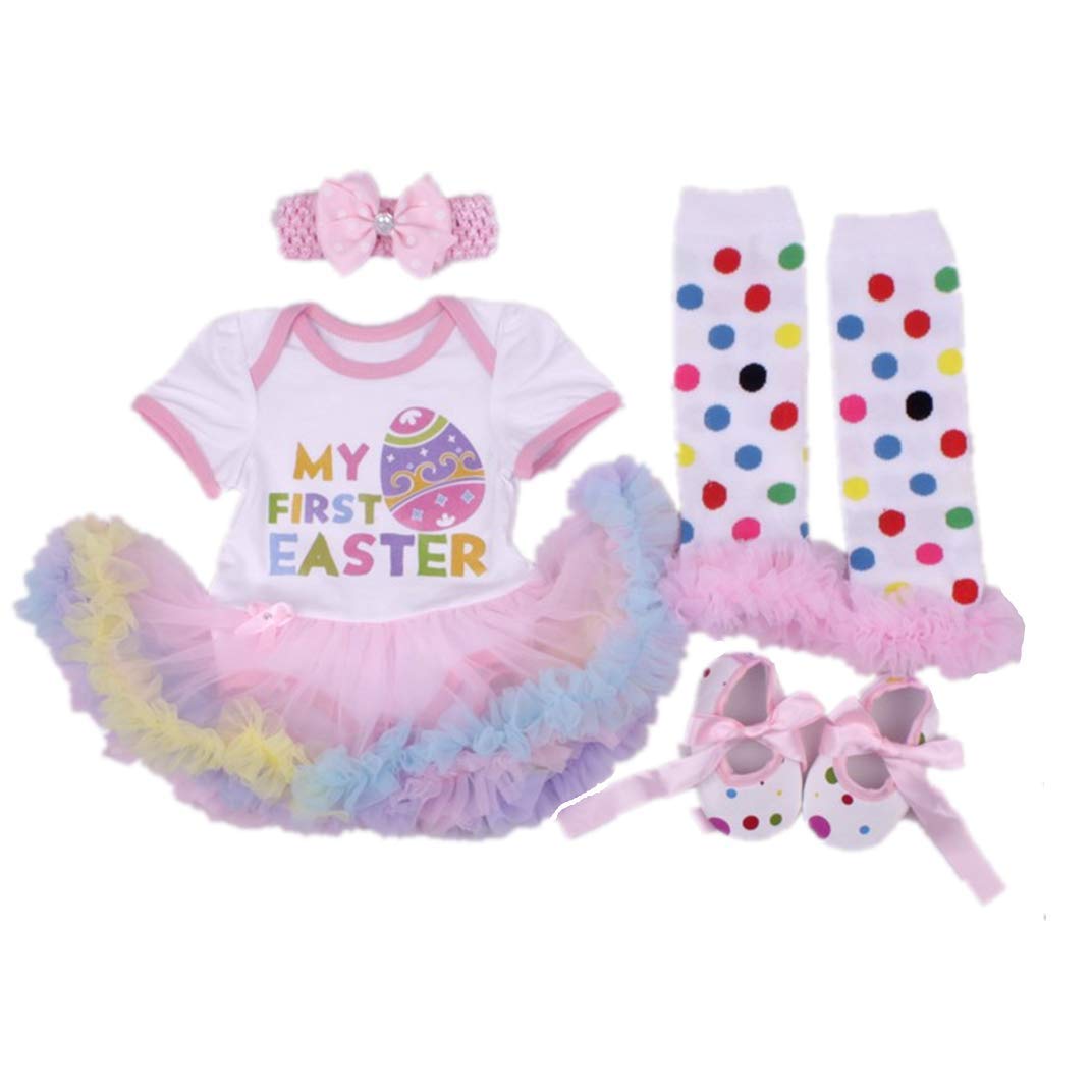 Baby Girls My 1st Easter Outfit Clothes Set Bunny Eggs Bodysuit Romper Dress Tutu Skirt Pants Party Costume