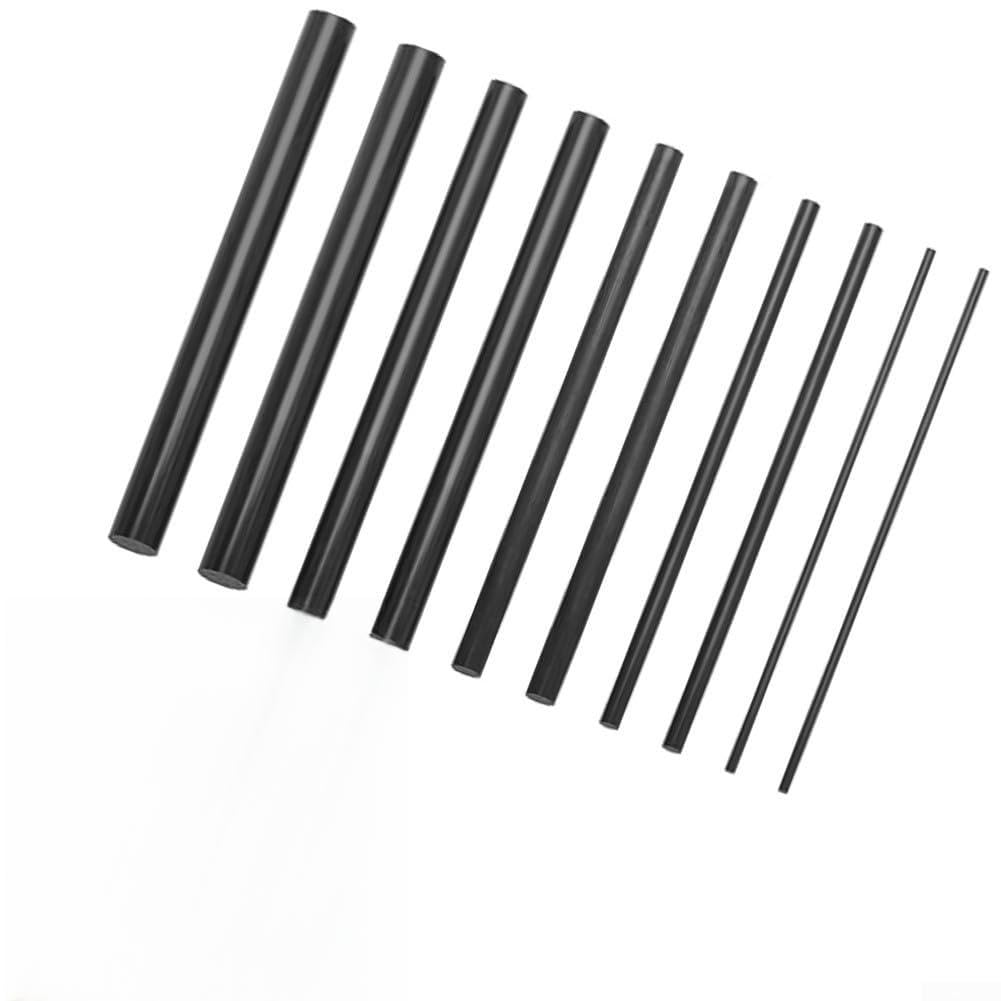 Caswynlife Fishing Rod Repair Kit Carbon Fiber Reinforcement Rods 1mm-10mm, For Broken Pole Tip Section Mending Splicing Tool Multi-Size Black(kit1)