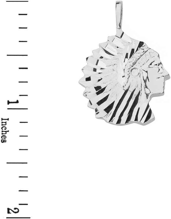 Fine 925 Sterling Silver Tribal Native Indian Chief Head Pendant