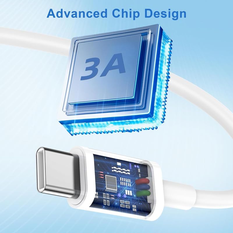 Image of Type c USB for Huawei Honor Mate 10 Pro Cable Original Like Charging Quick, Dash, Warp, Dart, Flash, Super Vooc C Data Sync USB A to type c USB for Android - RMM WHITE