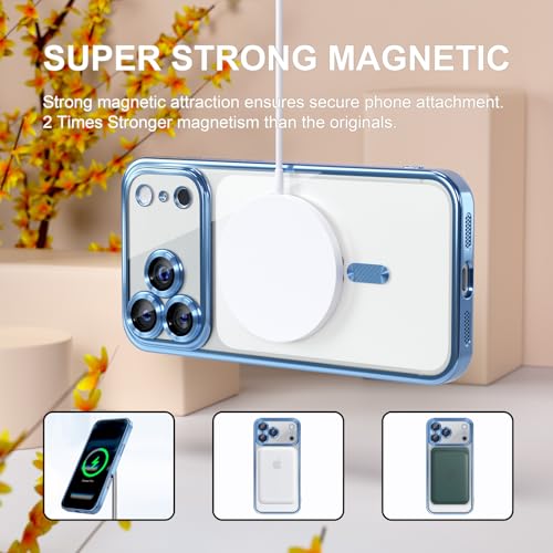 Image of Misea Magnetic for iPhone 17 Pro Case Compatible with MagSafe Light Blue
