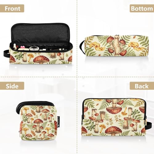 Bolsa de viaje resistente al calor para herramientas de cabello con cierre, impermeable y portátil, con patrón de hongo miniatura 5