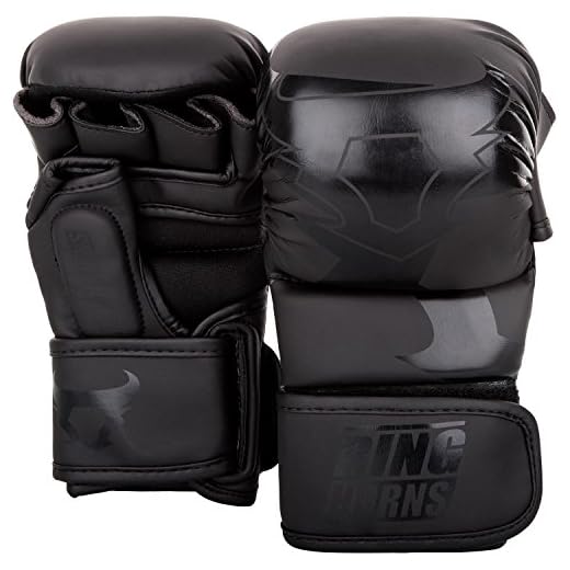 Ringhorns Charger Guantes Sparring de MMA, Unisex Adulto, Negro/Negro, L/XL