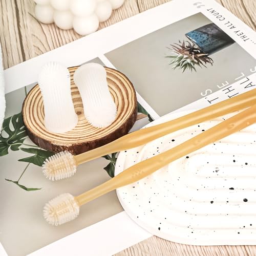 Pacote com 4 escovas de dentes para cães e gatos 360° de silicone macio para cães e gatos 360 ° com