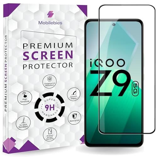 Image of Premium Tempered Glass Screen Protector Guard For iQOO Z9 (6.67 Inch, Pack of 1) | Edge to Edge Coverage With Easy to installation kit