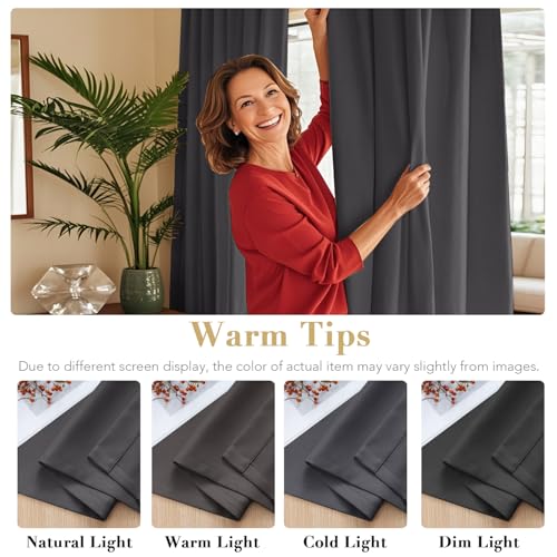 Image of H.VERSAILTEX Blackout Curtains Thermal Insulated Window Treatment Panels Room Darkening Blackout Drapes for Living Room Back Tab /Rod Pocket Bedroom Draperies, 52 x 72 Inch, Charcoal Gray, 2 Panels