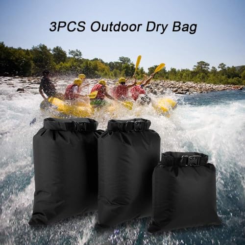 Lixada Bolsas Secas Impermeables, paquete de 3/5/6 con capacidad total 16 litros - Bolsas impermeables ligeras con cierre de enrollar para actividades al aire libre como kayak, camping, senderismo y deportes acuáticos miniatura 5