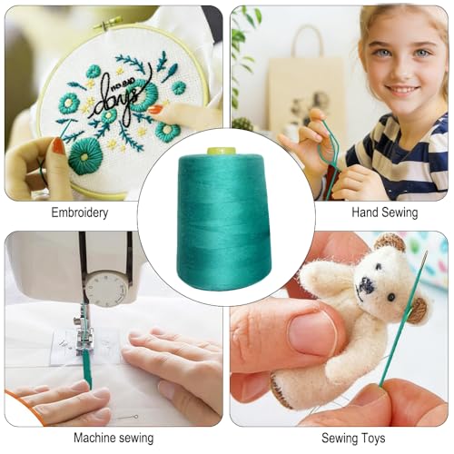 Cono de hilo para coser poliéster 8000 yd verde esmeralda miniatura 5