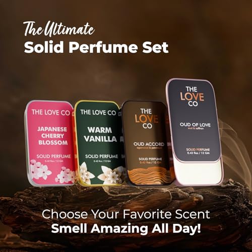Image of THE LOVE CO. Solid Perfume for Men & Women | Long-Lasting Floral Fragrance Balm | Alcohol-Free, Travel-Friendly, Pocket Perfume Stick | Luxury Scent - 12gm (Oud Accord)