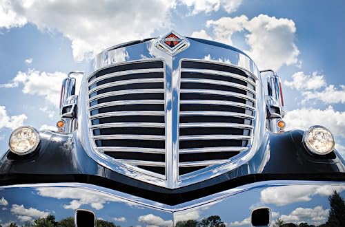 Image of 1x Grille International Emblem Truck Front Hood Badge Logo Replacement for International Truck All Series 3550901C2 (Black /White)