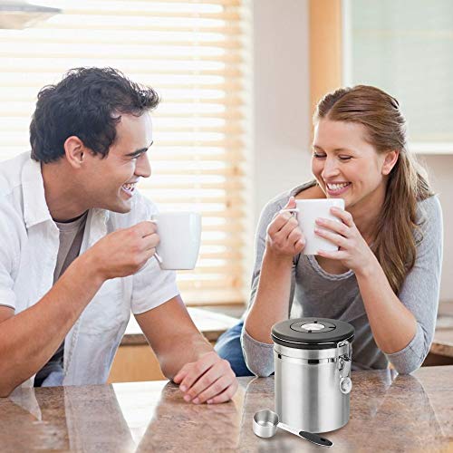 Recipiente de café ENLOY, recipiente hermético de aço inoxidável para armazenamento de café com tamp