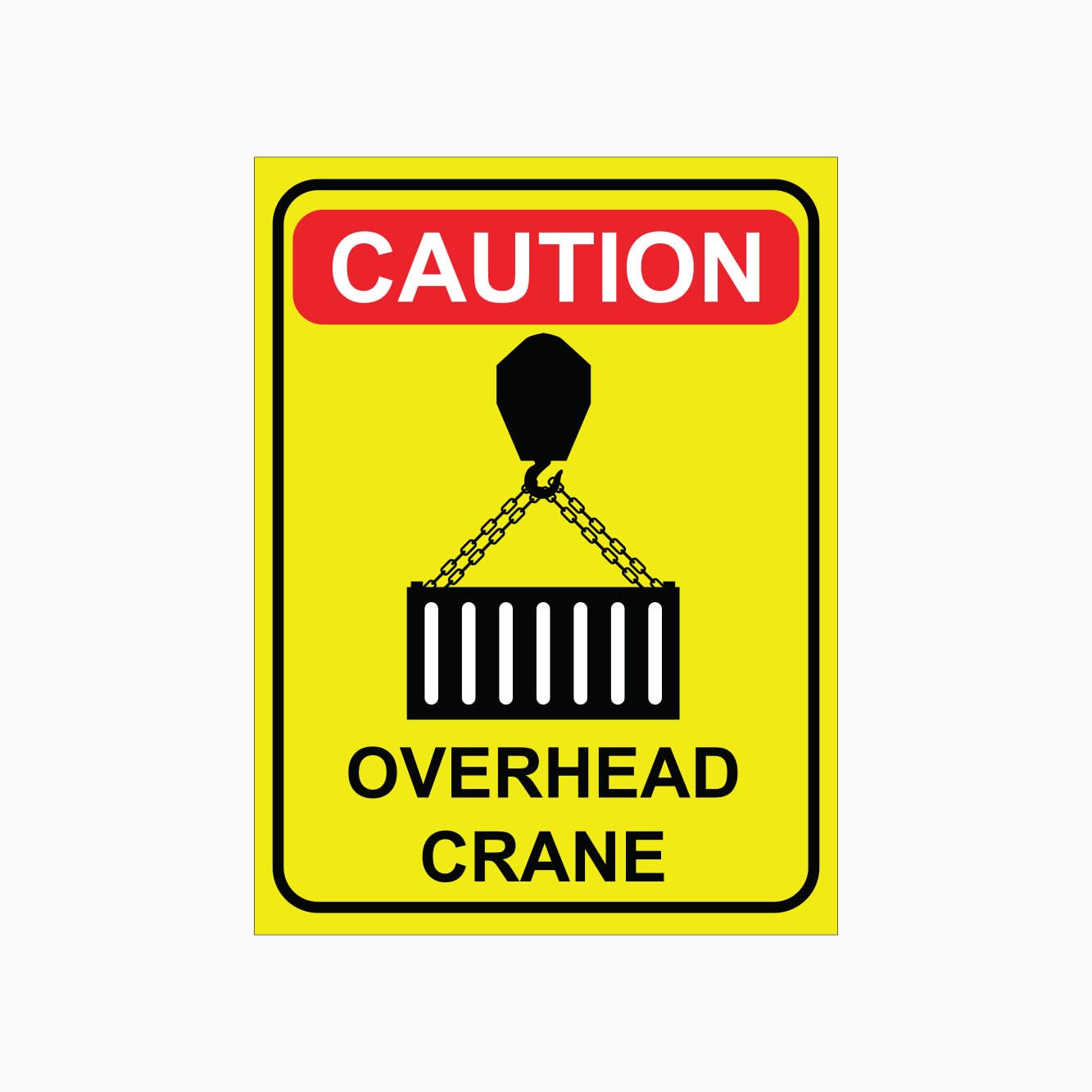 CAUTION OVERHEAD CRANE Sign Workplace Metal Tin Sign 12x16 inch for Industrial & Commercial Series