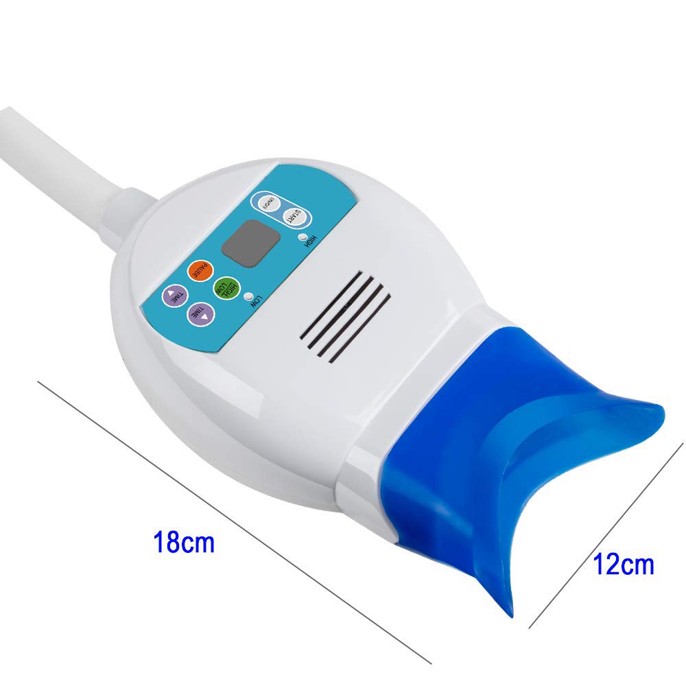 Luz de blanqueamiento dental, blanqueador de dientes 8 LED lámpara de luz fría blanqueamiento móvil acelerador de luz LED cuidado bucal (Fijo en el escritorio)
