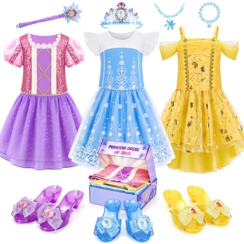 Meland Princess Dress Up for Girls 3-6, Dress Up Clothes with Princess Shoes Toy, Christmas Birthday...