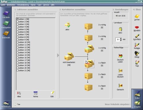 tulox Sprachtrainer PC Latein - Vokabeltrainer, Konjugations- und Grammatiktrainer mit großem vertontem E-Wörterbuch