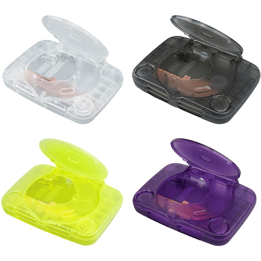 Convient pour console de jeu vidéo rétro PSONE, coque de console de jeu de couleur transparente (violet transparent)