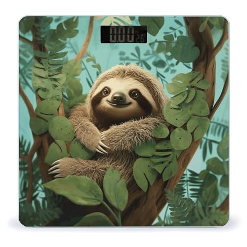 Báscula digital de baño Hug Tree Sloth con vidrio templado miniatura 1