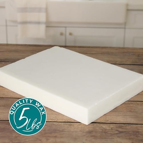 Miniatura 10 de Cera de soja para fabricación de velas, losa de cera de soja de 10 libras + mechas preenceradas de 50 pulgadas, mezcla suave para una formulación de