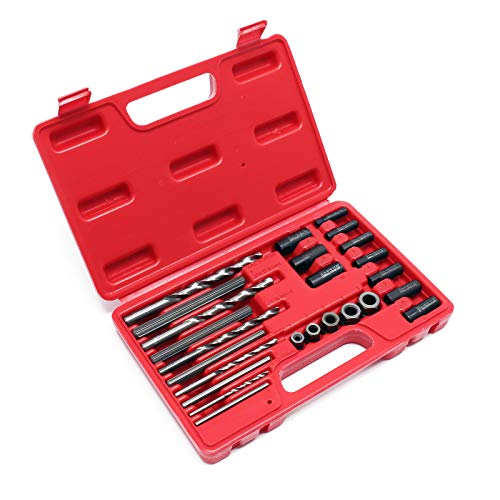 Extractores tornillos rotos Set 25 piezas Juego extractor pernos rotos Brocas rotura Guías Tuercas