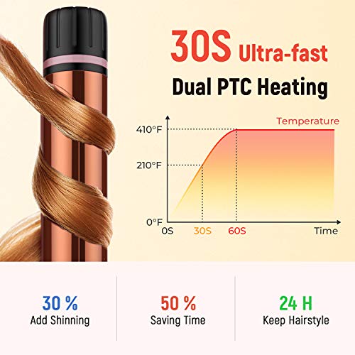 image for Hoson Titanium Curling Iron 1 Inch for Long Hair, Professional Hair Cu