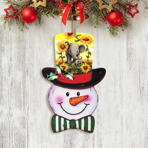 Planche à suspendre festive en bois bonhomme de neige cadeau de Noël idéal - 7