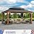 Modern Shade The Horizon Hardtop Gazebo 12' x 16' with 4 LED Lights & Galvanized Steel Double Roof, Permanent Outdoor Gazebo with Decor Hooks, Mosquito Netting, Durable All-Weather, Wood-Looking