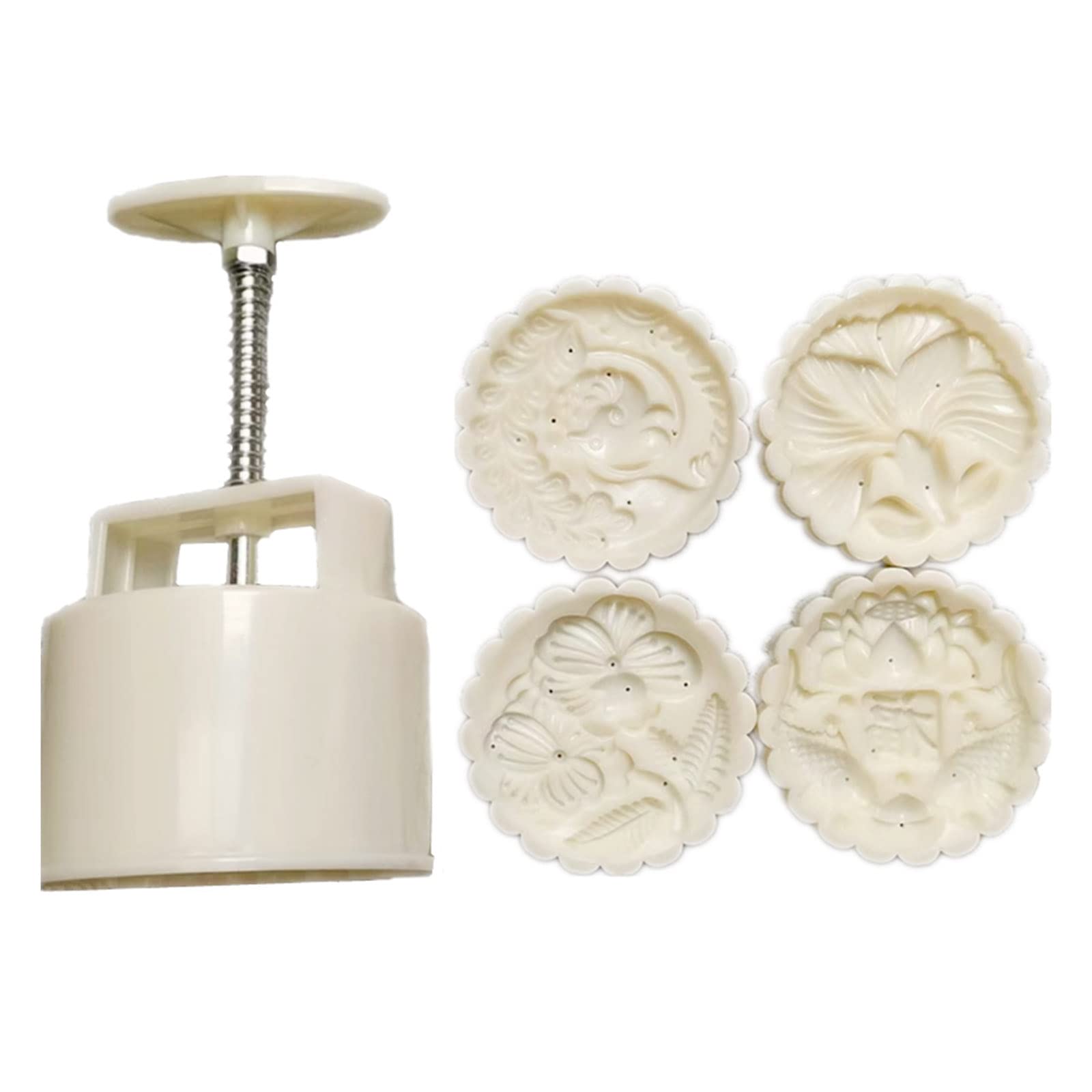 Tsophreniq Stamp 4 Different Shapes Molds Festival Hand Press Pastry Decorating Tool Stamps Press