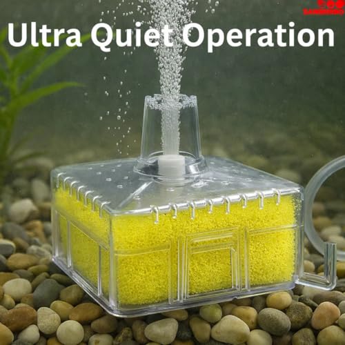 Image of SANSEFERO BL-A01 Biological Sponge Filter for Aquarium with 2mm L Tube Air-Powered Oxygen Bubble Filter Bio Sponge for Shrimp Tanks,Bowl, Fish Tank Quiet & Gentle (No Motor Added)