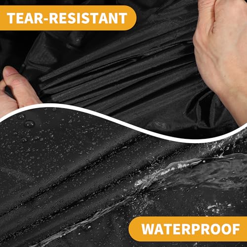 Image of All-Weather Waterproof Car Cover - UV-Resistant Outdoor Full Exterior Protection for Ford Kuga 2013-2023 190T-PU Black with Right Side Zipper