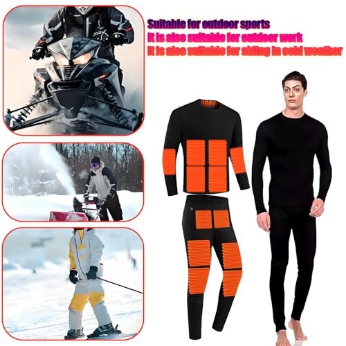 Heated Thermal Underwear Set for Men and Women, Electric Base Layer with App Control, for Hunting, Dog-Walking, Shoveling2