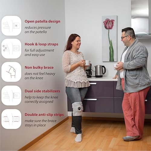 Image of Adjustable Knee Brace Support - Plus Size Knee Brace for ACL, MCL, LCL, Sports, Meniscus Tear. Open Patella Knee Brace for Arthritis Pain and Support for Women, Men, Youth (XL / 2XL / 3XL Gray)