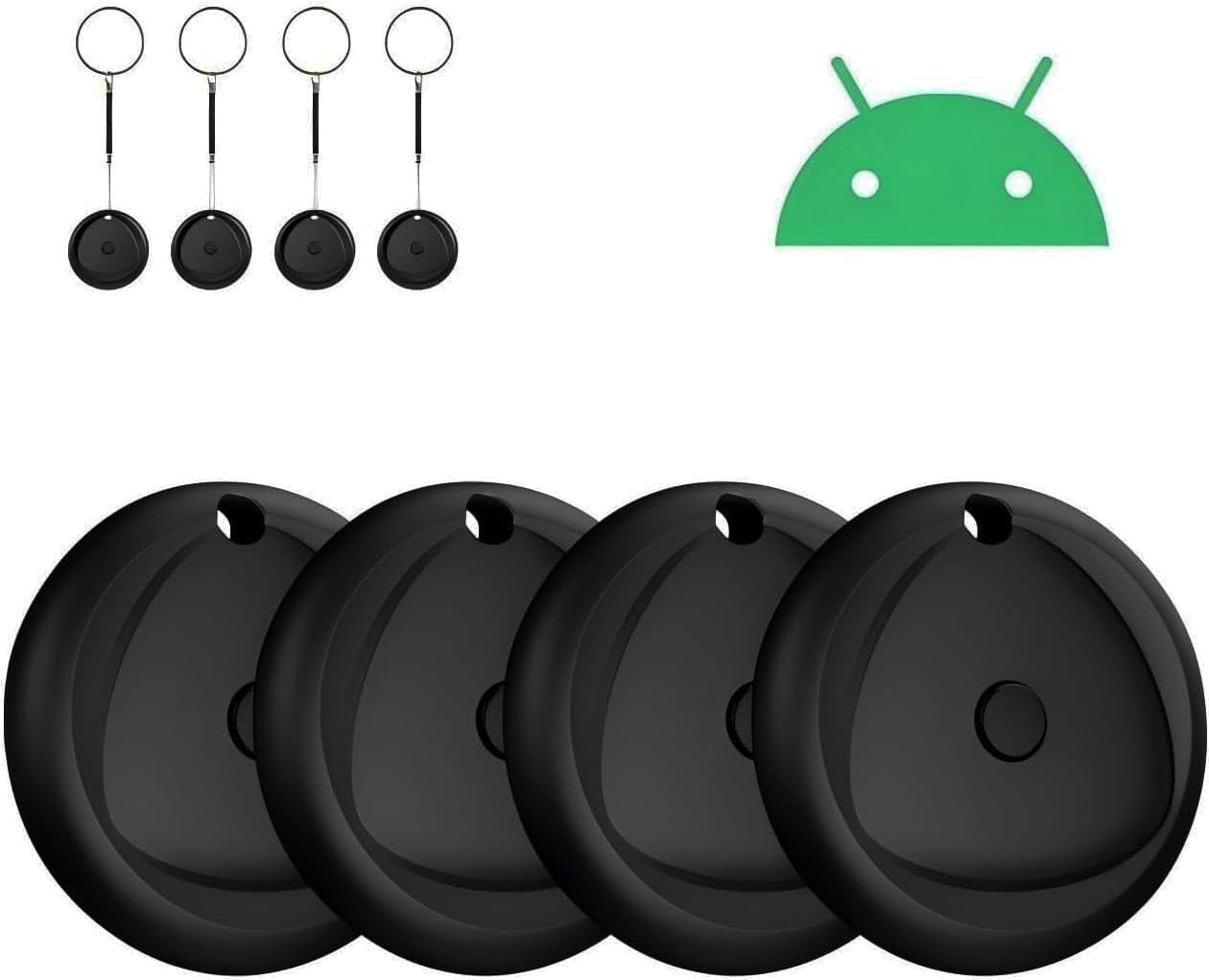 Raykit Tracker, Smart Bluetooth Tarcker funziona con iOS Find My App (Android non supportato), batteria sostituibile, trova chiavi e localizzatore di oggetti per bagagli, zaini (nero profondo, 4)